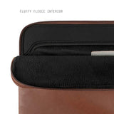 Leather Laptop Sleeve Compatible With 16 Inch Macbook Pro M4 2024 & 15 Inch Macbook Air M4 M3 M2 2025, Brown
