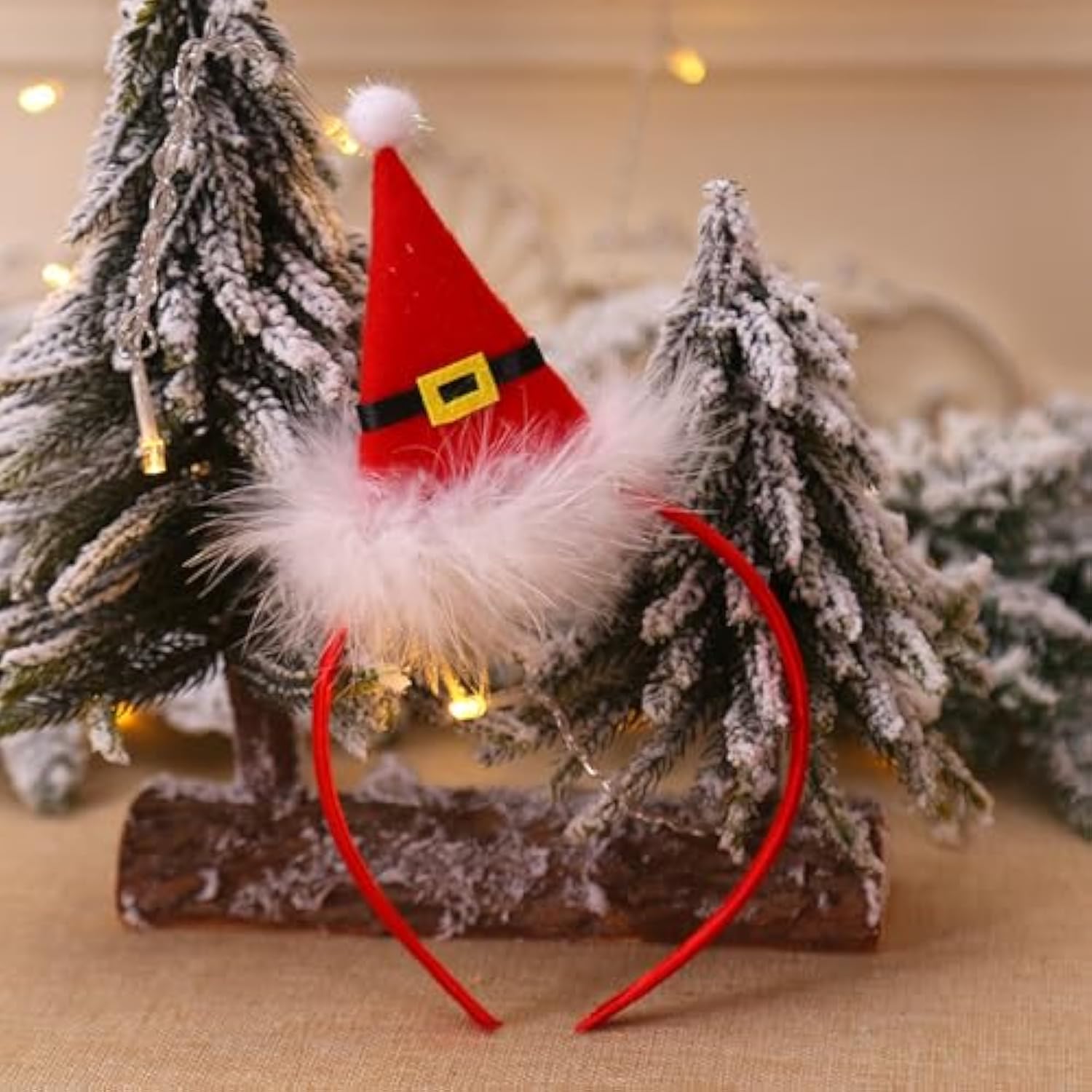 Christmas Hat Headband Red Santa Hat Hair Band Winter Hair Hoop Womens Girls Christmas Party Hair Accessories Photo Props
