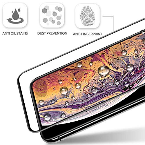 iPhone XR Full Cover Glass Screen Protector, [2 Pack] Full Coverage Tempered Glass Screen Protector for Apple iPhone XR 6.1" - Bubble Freee/Face