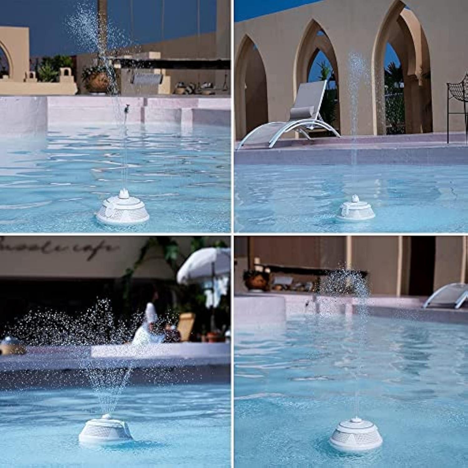 Fountain Waterproof Bluetooth Speaker, Wireless Shower Floating Party Outdoor Pool Speakers With Lights Deep Bass For Hot Tub Water (White)