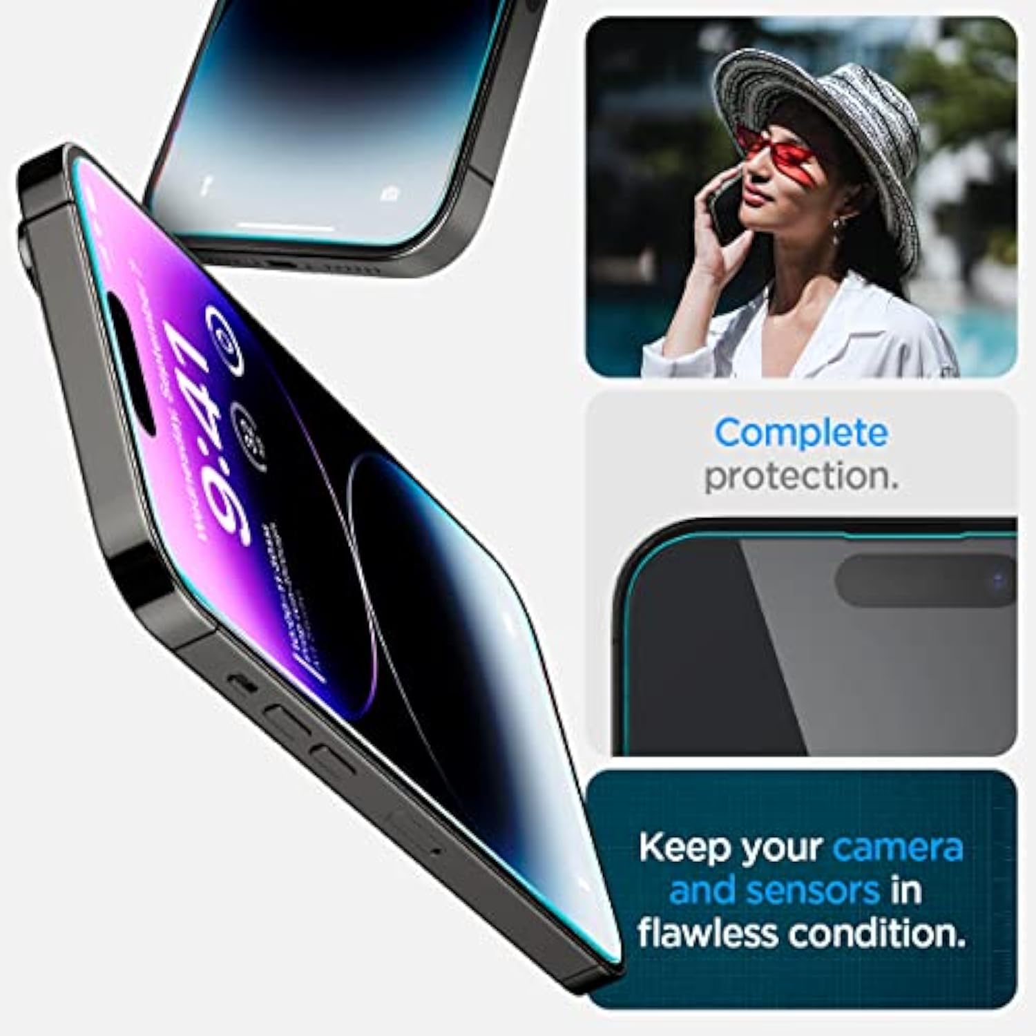 Spigen Tempered Glass Screen Protector [GlasTR EZ FIT] designed for iPhone 14 Pro Max [Case Friendly] - Sensor Protection / 2 Pack