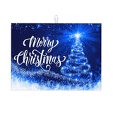 Dish Drying Mat Merry Christmas Blue Snow Tree For Kitchen Counter Absorbent 18X24 Inch Microfiber Dishes Plate Glass Dry Draining Pad Reversible Washable