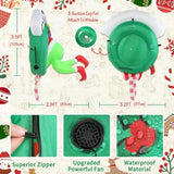Christmas Inflatable Outdoor Decoration Window 3.5Ft Green Ugly Monster In Wreath With Built-In Led Lights For Yard Chri