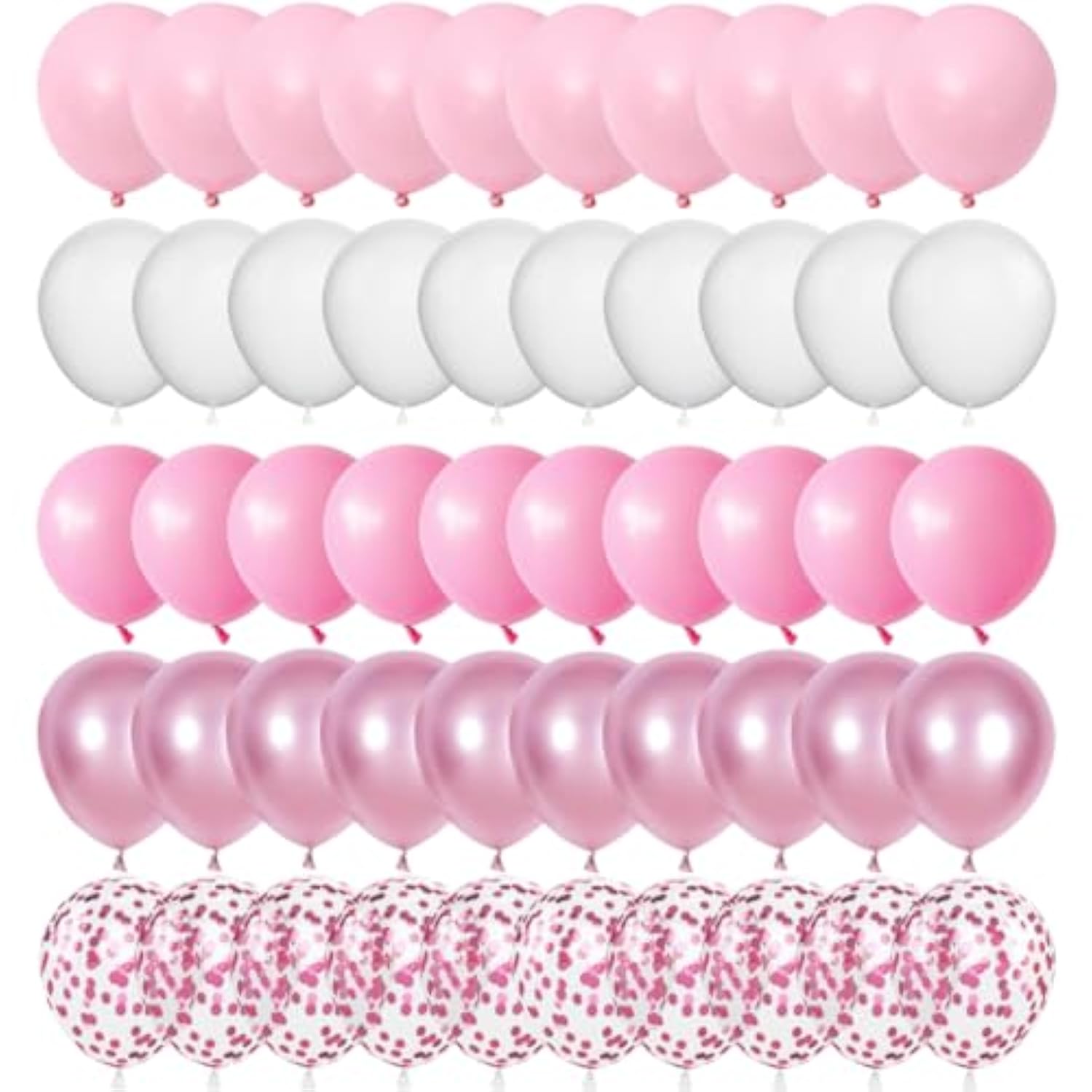 60Pc Light Pink Balloons Metallic Pink Balloon Pink Latex Ballons And Pear White Balloons For Birthday Baby Shower Princess Party Decorations