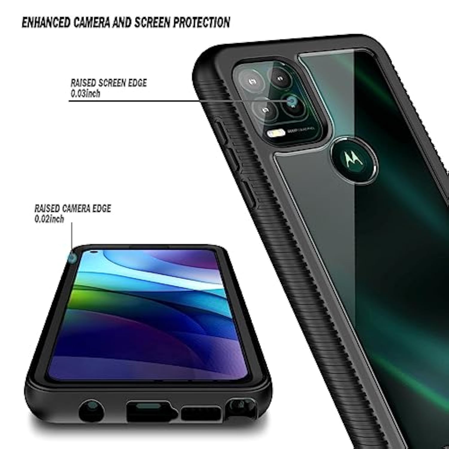 For Motorola Moto G Stylus 5G Case With [Built-In Screen Protector], [16Ft Military Grade Drop Tested] Full-Body Protective Shockproof Rugged Bumper Case For Stylus 5G 2021 (Black)