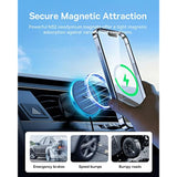 Baseus [All in One] MagSafe Car Mount, 15W Fast Charging Phone Mount for Vent, Magnetic Wireless Charger With 40W USB A Charger and Cable for iPhone 15 14 13 12 Pro Max Plus