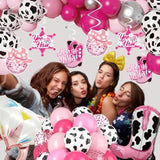 Last Rodeo Bachelorette Party Decorations, Cowgirl Western Bridal Shower Fringe Curtain Balloon Garland Glitter Banner, Last Rode Foil Balloons, Pink Silver Balloon Garland Arch Kit