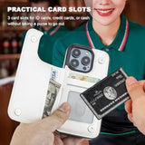 Onetop For Iphone 15 Pro Wallet Case With Card Holder, 360° Rotation Ring Kickstand Rfid Blocking Pu Leather Double Magnetic Clasp Shockproof Cover For Women And Girls 6.1 Inch (White)