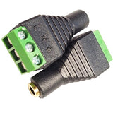 3.5mm 3 Pole Female TRS Stereo Audio Video 1/8" Jack to 3 Screw Solderless Terminal Female Adapter AUX Balun Connector for Headphone 2pcs