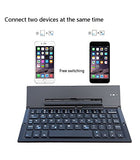 Foldable Bluetooth Keyboard Portable Folding Wireless Keyboard With Portable Pocket Size, Aluminum Alloy Housing For Iphone,Ipad, Tablet,Laptops And Smartphones (Black)