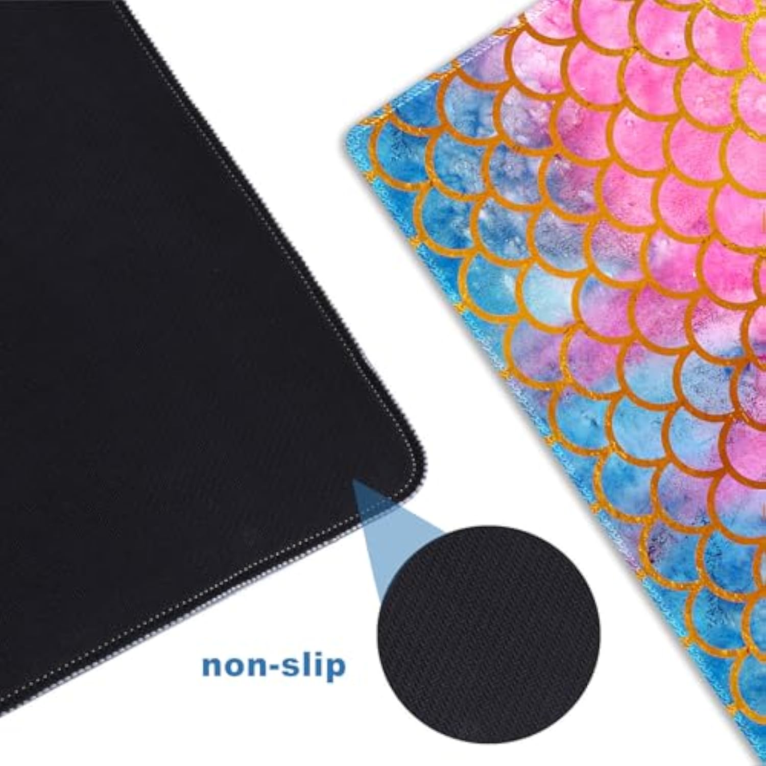 Extended Big Mouse Pad Large, Xxl Gaming Mousepad Desk Pad, 35.1X15.7 Inch Long Computer Keyboard Mouse Mat Stitched Edge Non-Slip Desk Decor For Home Office, Pink Scale