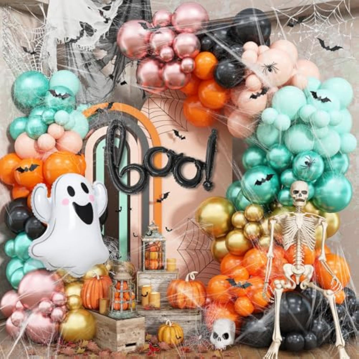 Halloween Balloon Arch Kit 121PCS Black Orange Green Gold Balloons for Spooky Fall Party