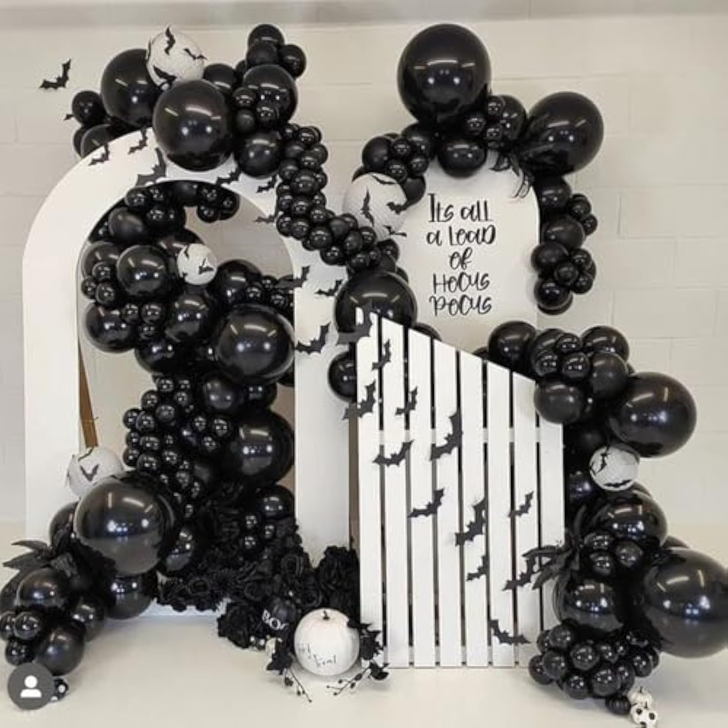 110Pcs Black Balloons Different Sizes 18/12/10/5 Inch, Matte Black Lat