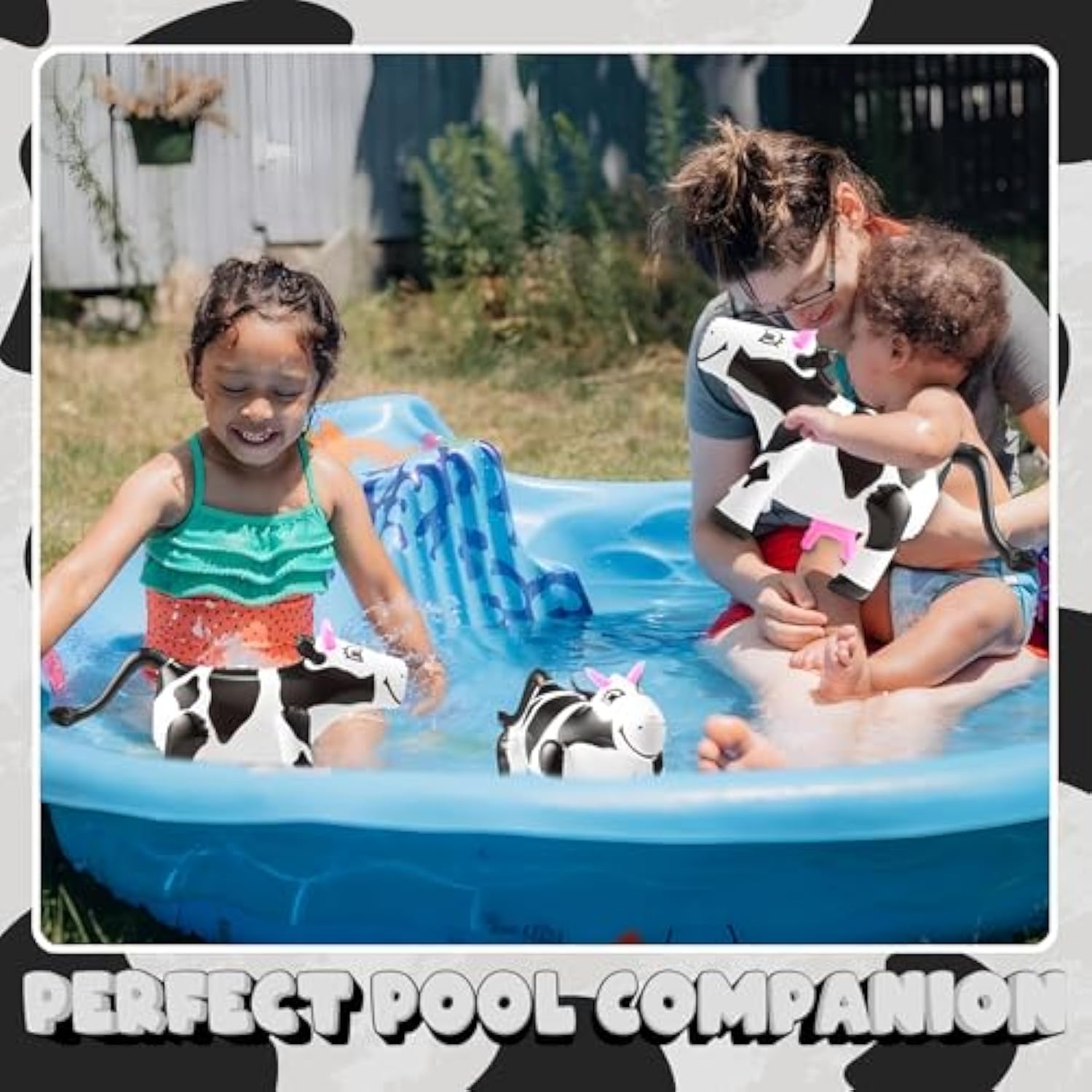 Inflatable Cows (Pack Of 4) 17-Inch Cows, Fun Blow Up Animal Farm Party Decorations, Rodeo Decor, Pool Toy Floats For Kids Birthday Party Supplies By