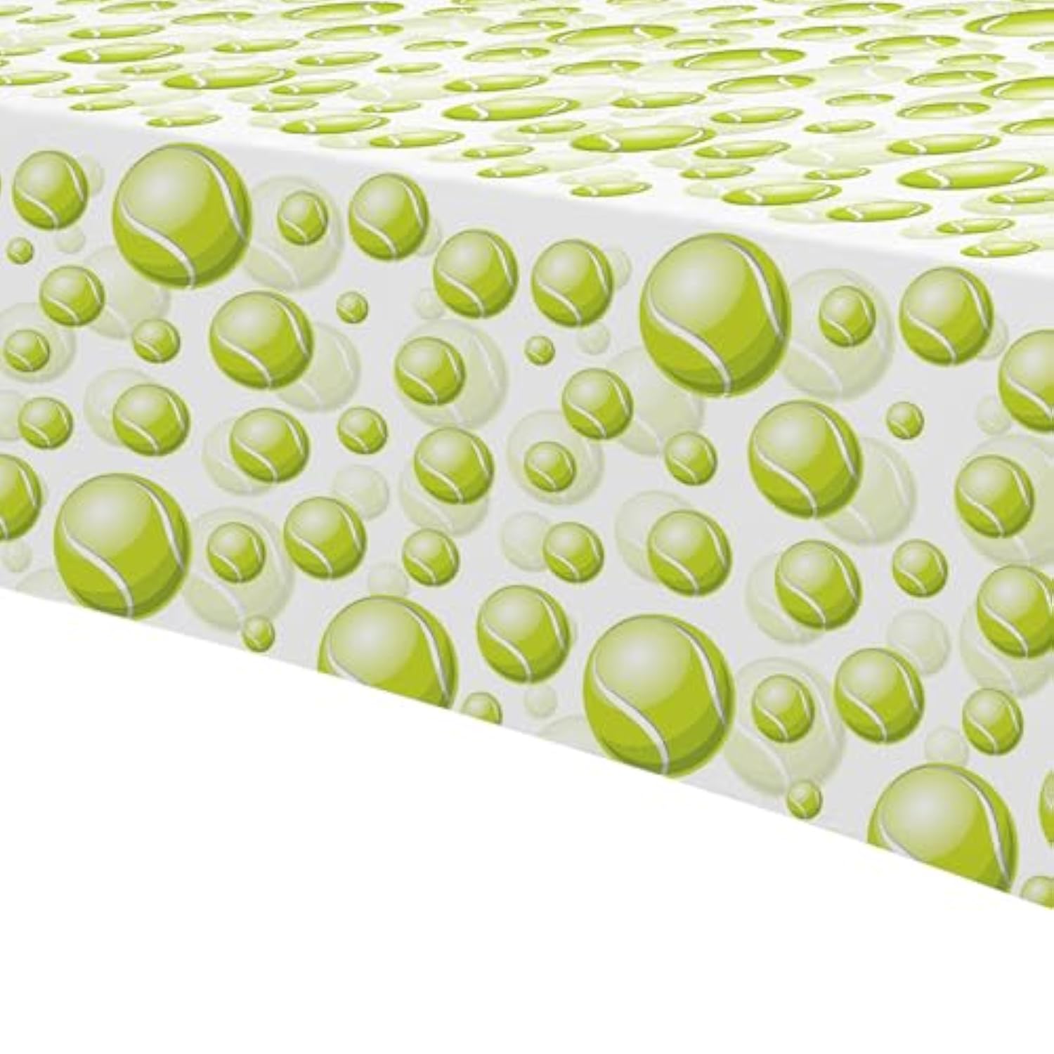 Tennis Party Tablecloth Decorations For Birthday Baby Shower - Disposable Sports Ball Tennis Birthday Party Supplies Table Cover - 3 Pack (54In X 108In)