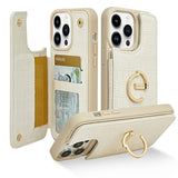 Wallet Case for iPhone 13 Pro Max (6.7") Card Holder and Ring Stand with Stylish Crocodile Design