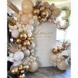 Sand White And Gold Balloon Arch Kit, 171Pcs White Nude Neutral Beige Metallic Gold Different Size Balloons For Boho Wedding Baby Bridal Shower Engagement Birthday Party Decorations Backdrop