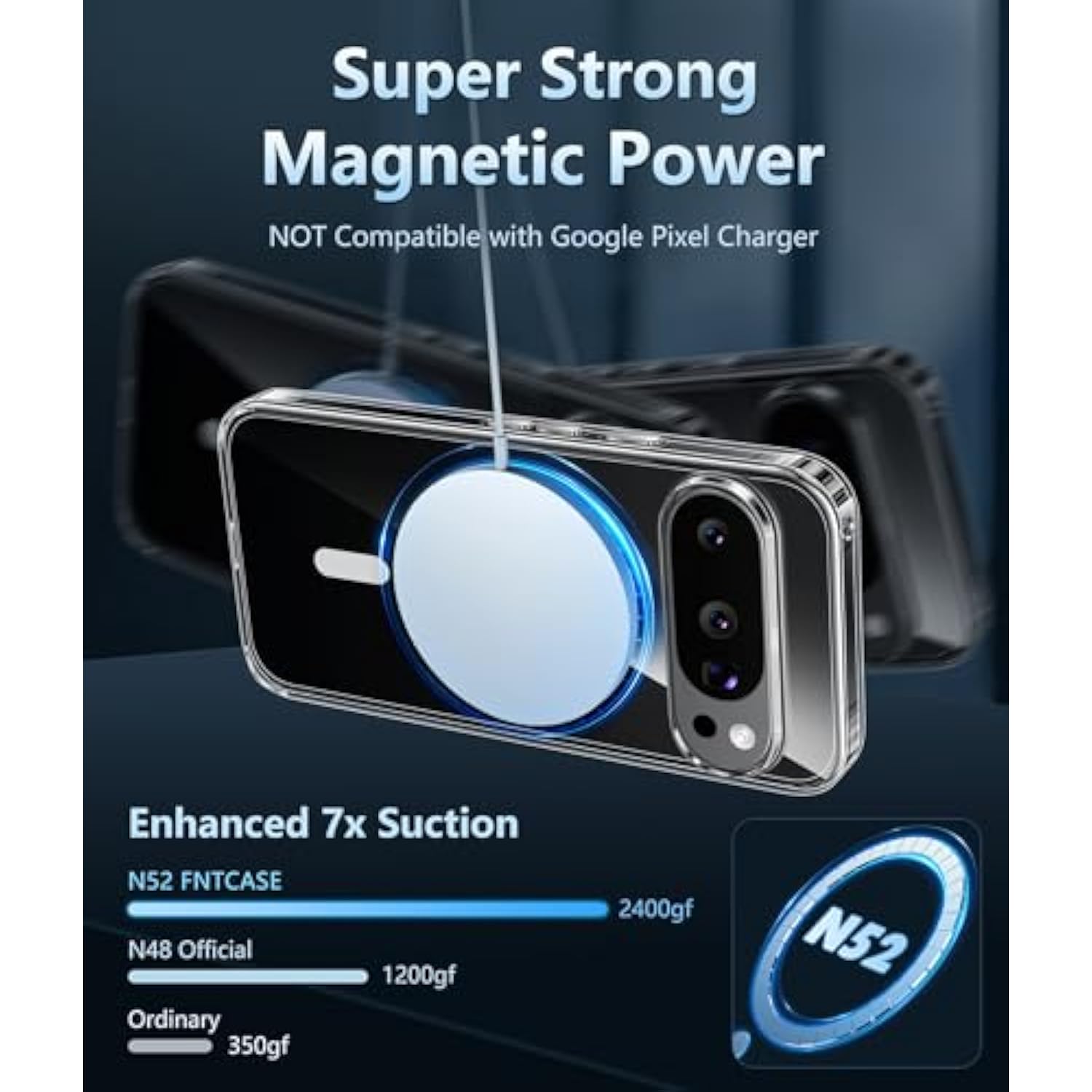 Google Pixel 9 Pro XL Clear Case: Magnetic, Military-Grade, Shockproof, Anti-Yellowing
