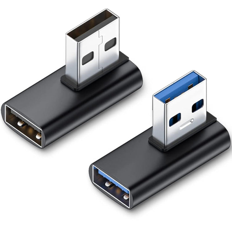 90 Degree Usb 3.1 Adapter (2 Pack), Right And Left Angle Usb A Male To Female