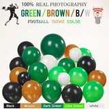 Football Balloon Garland Arch Kit Dark Green Brown Black Balloon Large Mylar Starburst For Sport Theme Super Bowl Touch Down Birthday Decorations
