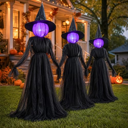 Halloween Witch Decorations Outdoor, 5 FT Set of 3