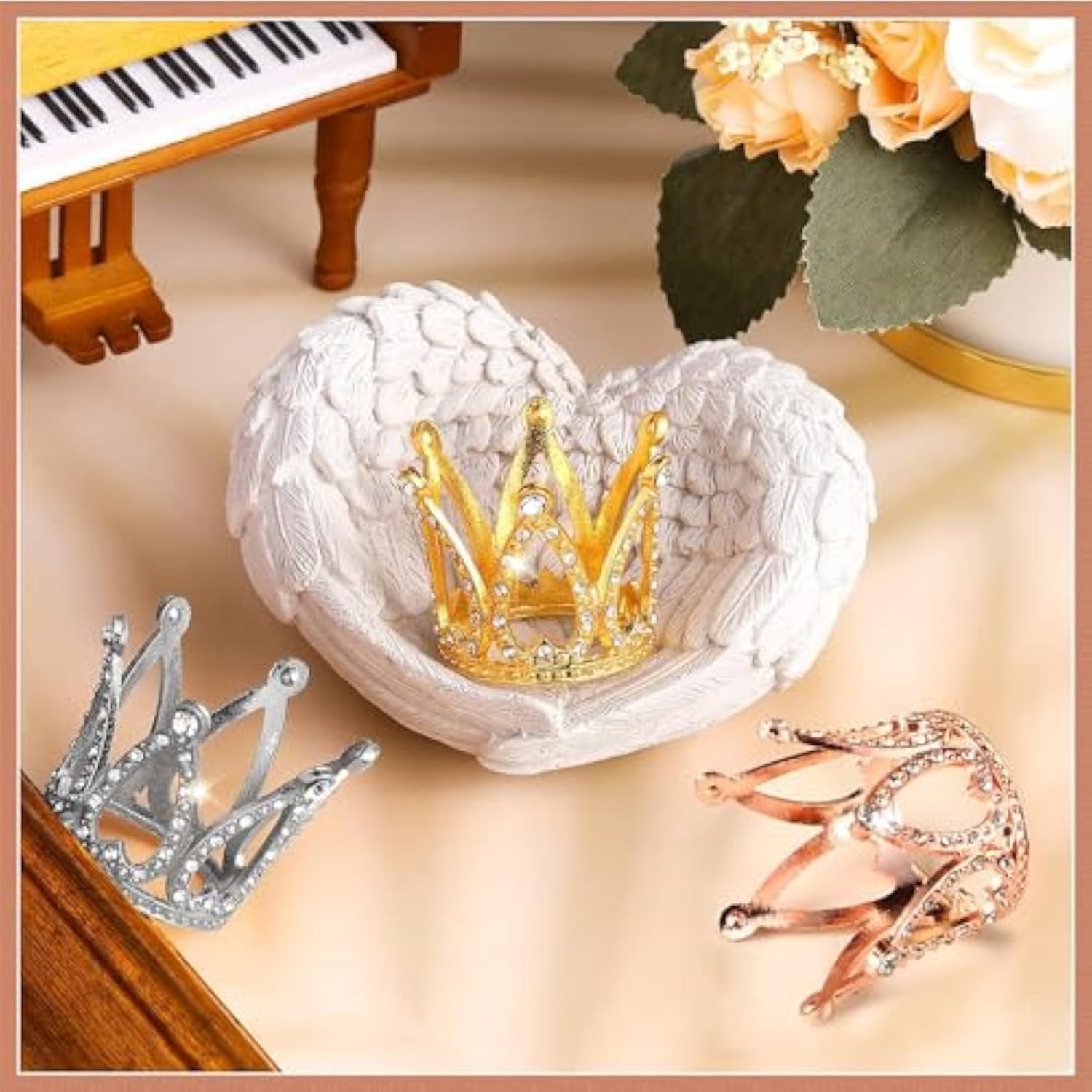16Pcs Mini Crown Cake Topper Crown Tiara Cake Topper Baby Princess Tiara Crown Rhinestone Crown Cake Decorations For Baby Shower Princess Themed Birthday Wedding Party(Gold)