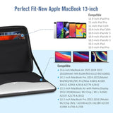 Hard Laptop And Tablet Sleeve Case For 13.6-Inch Macbook Air M4 2025 M3 A3113 2024, 14-Inch Macbook Pro M4/M3/M2/M1 2024-2021, Laptop 13", Surface Pro 12", Ipad, Shockproof Briefcase, Black