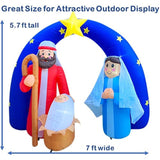 Christmas Inflatables Outdoor Decorations For The Yard Blow Up Nativity Sets Star Of Bethlehem Arch W/Led Lights And Blo