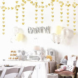 Glitter Champagne-Gold Engagement Party-Decorations Heart-Garland - 52Ft Hanging Streamers Banner,Anniversary Wedding Bachelorette Bridal Shower Birthday Christmas Housewarming Backdrop Decor