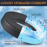 Cooling Gel Earpads Replacement For Sennheiser Momentum 4 Over/Around Ear Wireless Headphones, Ear Pads Cushions With Breathable Ice Silk Fabric, High-Density Noise Cancelling Foam - Black