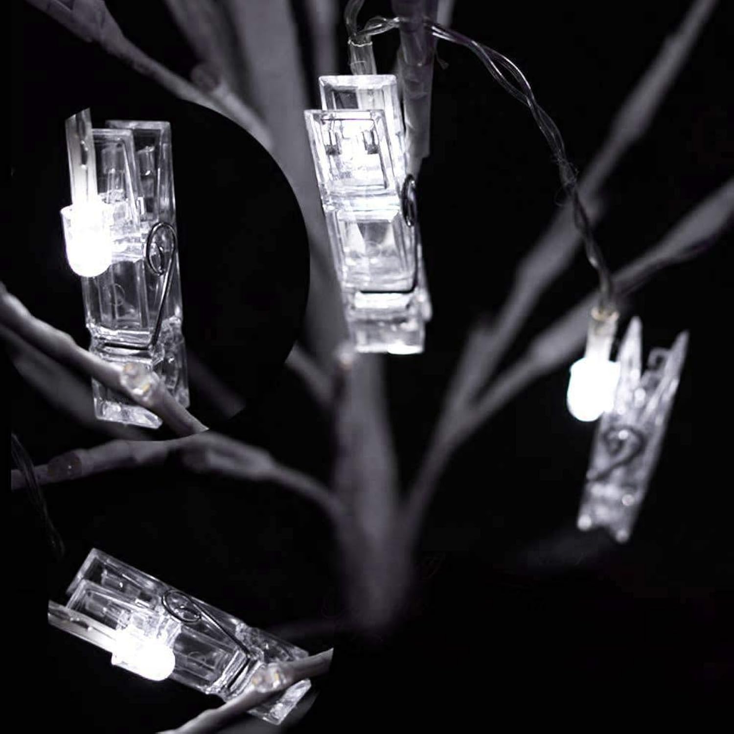 Photo Clips String Lights, 9.8Ft 20 Led Fairy Lights With Clips Battery Operated Warm White For Pictures Dorm Bedroom Wa