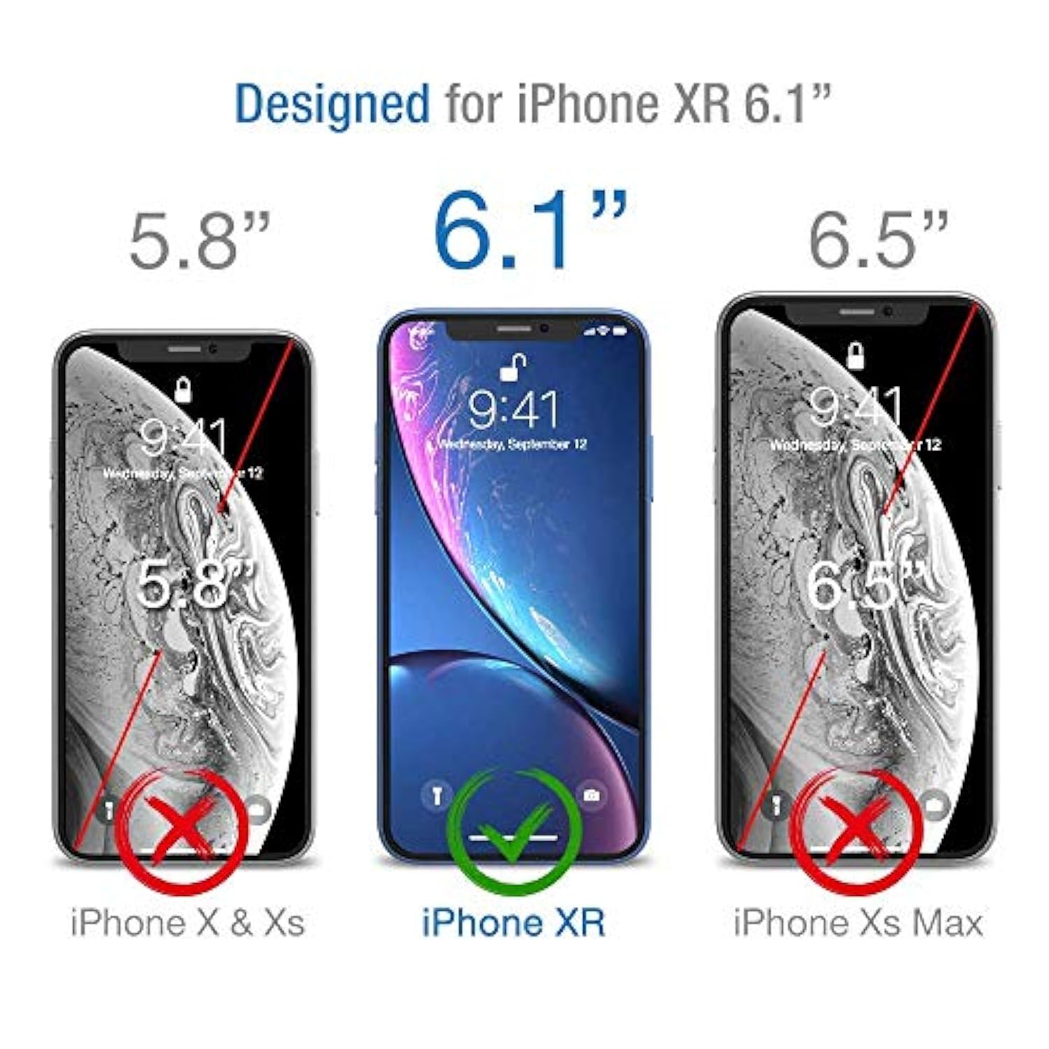 Glass Screen Protector Designed For Iphone 11 / Iphone Xr / Iphone 12 / Iphone 12 Pro [Edge To Edge] Full Coverage Tempered Glass Compatible Iphone 12/12Pro/11/Xr 6.1"[Guidance Frame], 3 Pack