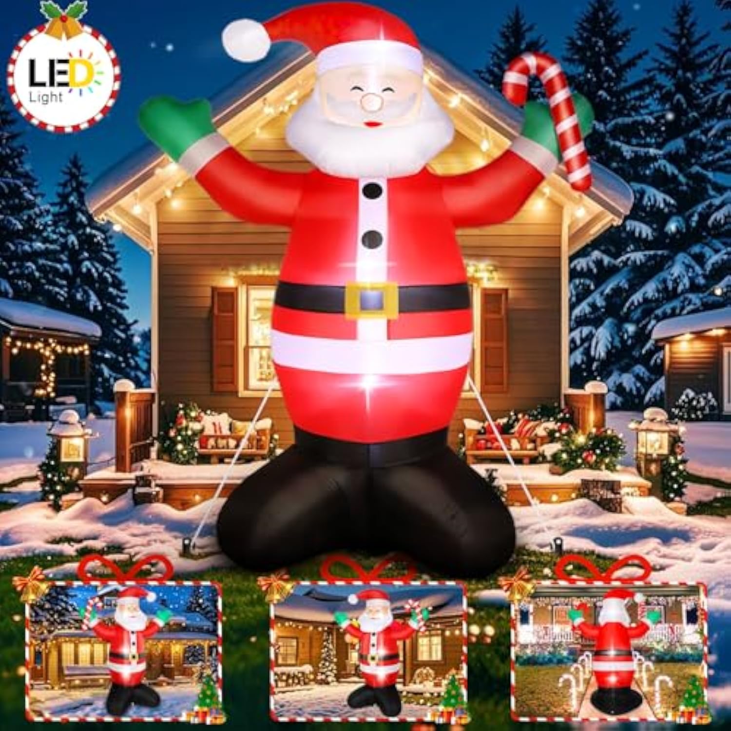 Christmas Inflatables Outdoor Decorations, 6 Ft Santa Claus Christmas Decor For Front Back Yard Garden Lawn, Blow Up Inf