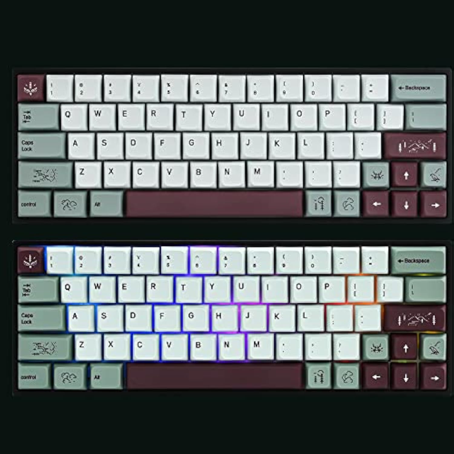 Misty Pbt Custom Keycaps , 141 Keys Dye Sublimation Xda Key Cap Set For Cherry