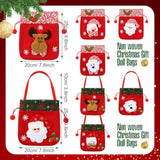 12 Pcs Christmas Gift Doll Bags Christmas Eve Apple Bags Reusable Drawstring Gift Bags Elk Bear Santa Claus Snowman Fabric Goody Bag For Christmas Candy Party Favors Holiday Wrapping