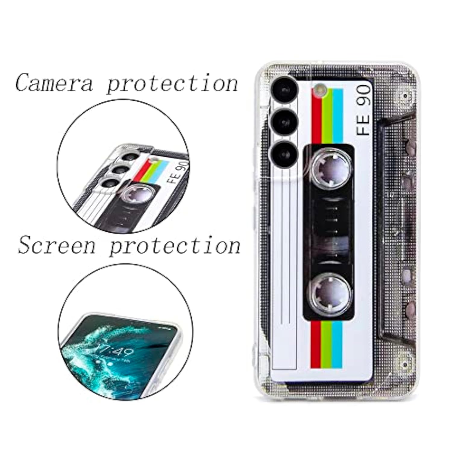 Case For Galaxy S22 Shockproof Scratchproof With Tpu Soft Bumper Retro Cassette Tape Case Compatible With Samsung Galaxy S22