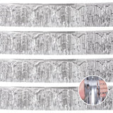 Silver Birthday Decorations Tinsel Garland Parade Float Decorations For Trailer 4Pack 12Ft Disco Party Decor Ceiling Fringe Banner Backdrop For Christmas Streamers Party Decorations