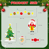 Christmas Wall Decals 124 Pieces Merry Christmas Wall Stickers Santa Snowman Winter Snowflakes Xmas Candy Stickers For Wall Window Door Bedroom Garage Home Office Decor