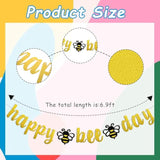 Gold Glitter Happy Bee Day Banner Bumble Theme Shower Decorations Bee Themed Parties Decor Gift For Engagement Party Decor Happy Birthday Parties Decorations