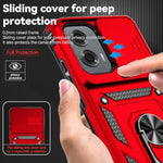 Phone Case For Motorola Moto G Stylus 5G 2024 Case With Hd Screen Protector & Slide Camera Cover & Kickstand, [Military-Grade] Phone Case For Moto G Stylus 5G 2024 (Red)
