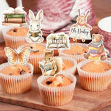 24 Pcs Storybook Baby Shower Cupcake Toppers Welcome Baby Cake Decorations