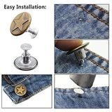 80 Sets 17Mm Metal Jeans Button Replacement Kit Fastener Tack Buttons