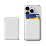 Magnetic Leather Wallet for iPhone 15/14/13/12, RFID 3-Card Holder - White