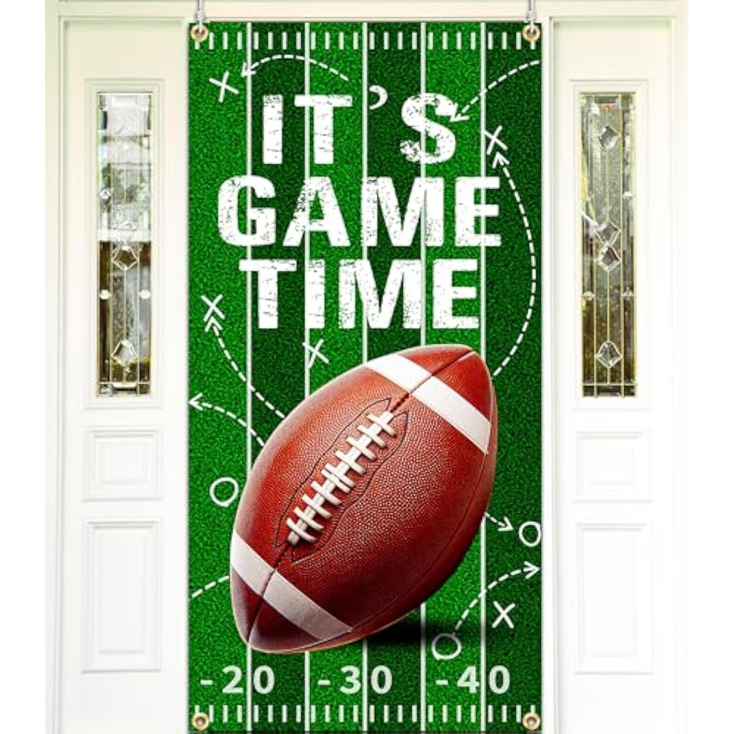 Football Door Cover,Football Party Decorations, It'S Game Time Banner Rugby Tailgate Theme Hanging Banner For Game Day Touchdown Sport Birthday Party Indoor Outdoor Supplies