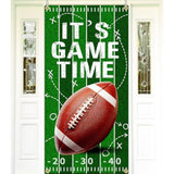 Football Door Cover,Football Party Decorations, It'S Game Time Banner Rugby Tailgate Theme Hanging Banner For Game Day Touchdown Sport Birthday Party Indoor Outdoor Supplies