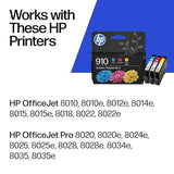 910 Cyan, Magenta, Yellow Ink Cartridges (3-Pack) | Works With Officejet 8010, 8020 Series, Officejet Pro 8020, 8030 Series | Eligible For Instant Ink | 3Yn97An