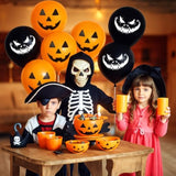 Halloween Balloon Set Black Orange Ghost Confetti Balloons for Spooky Horror Party Decor