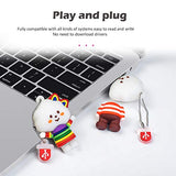 Borlterclamp 32Gb Usb Flash Drive Cute Cartoon Cloud Girl Model Memory Stick, Gift For Students And Children