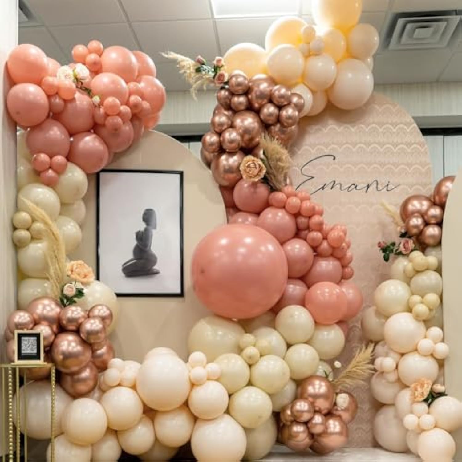 Blush Pink Balloons, 60 Pcs 12 Inches Dusty Pink Double Stuffed Nude Beige Balloon, Retro And Rose Gold Boho Balloons Set For Girls Bridal Birthday Baby Shower Weddings Party Decoration