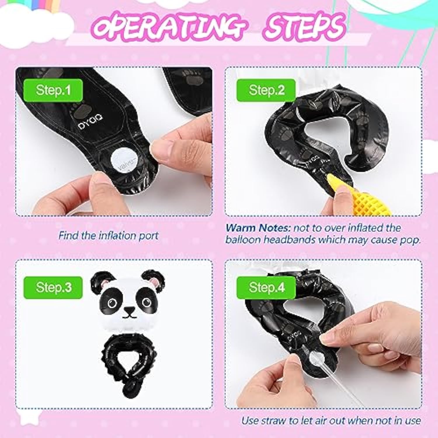 200 Pcs Inflatable Animal Toys Cartoon Wrist Balloons Hand Wearing Balloons Safari Farm Animals Toys Jungle Theme Birthday Party Supplies Theme Birthday Party Favors Decorations